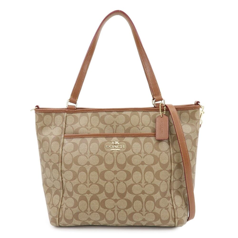 Coach Signature Coated Canvas Tote Brown